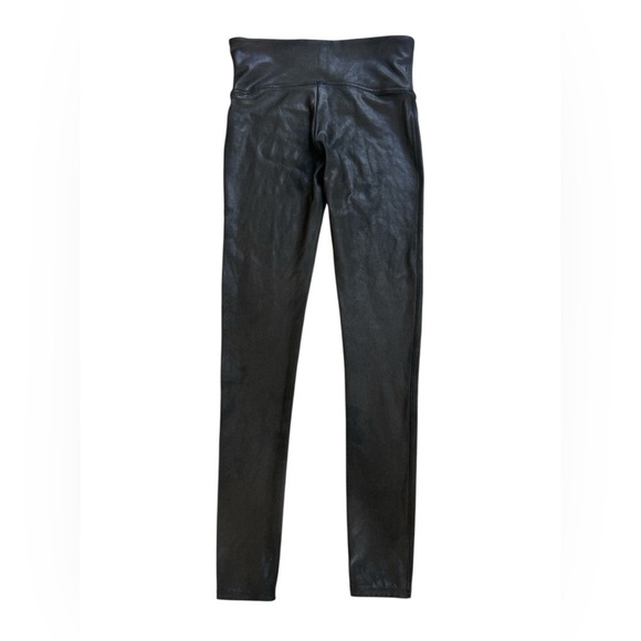 SPANX Pants - SPANX Black Faux Leather Leggings Women’s Size Medium Shapewear